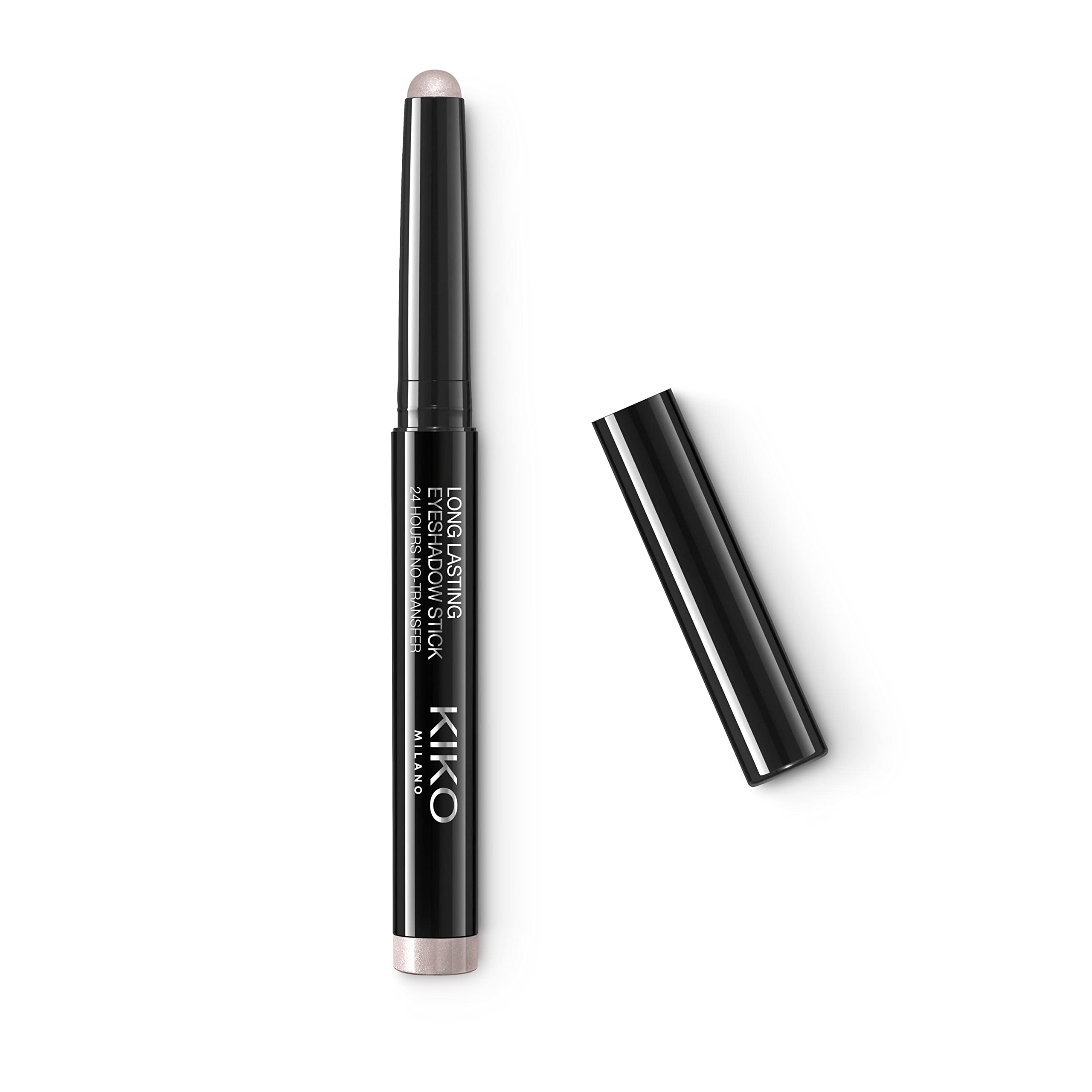 Kiko Milano eyeshadow stick front view showing rose shade and convenient packaging benefit