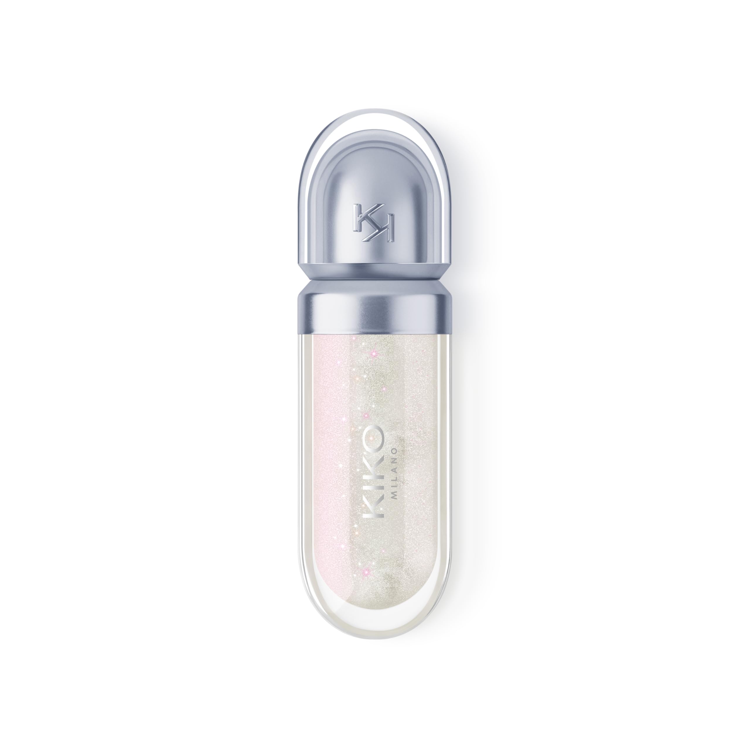 KIKO Milano lipgloss held in hand demonstrating portable on-the-go use