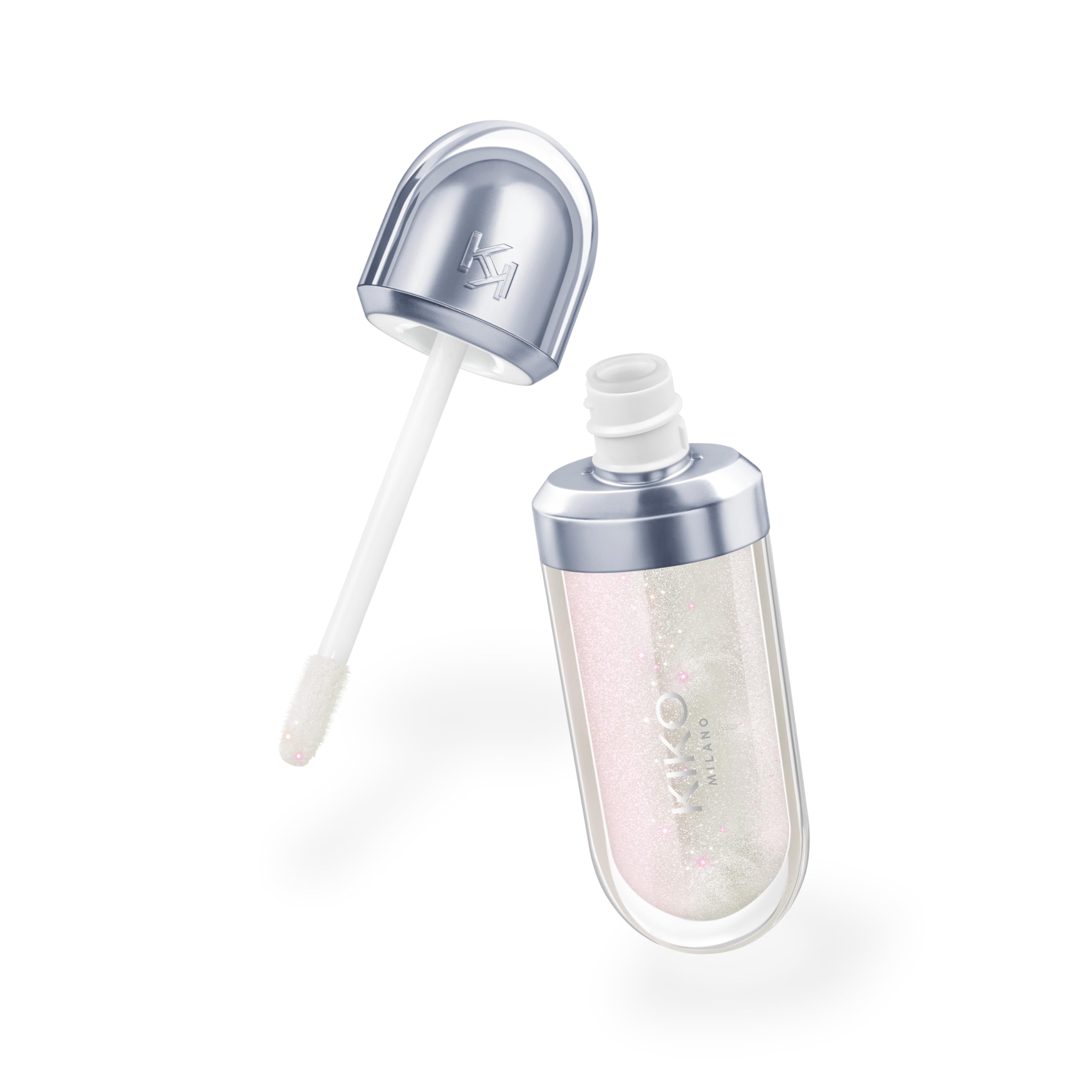 KIKO Milano glossy texture swirl highlighting hydrating flax seed oil