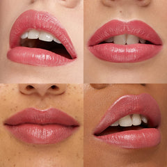 Kiko Milano lipstick 407 worn on lips in lifestyle shot showing luminous color and nourished appearance