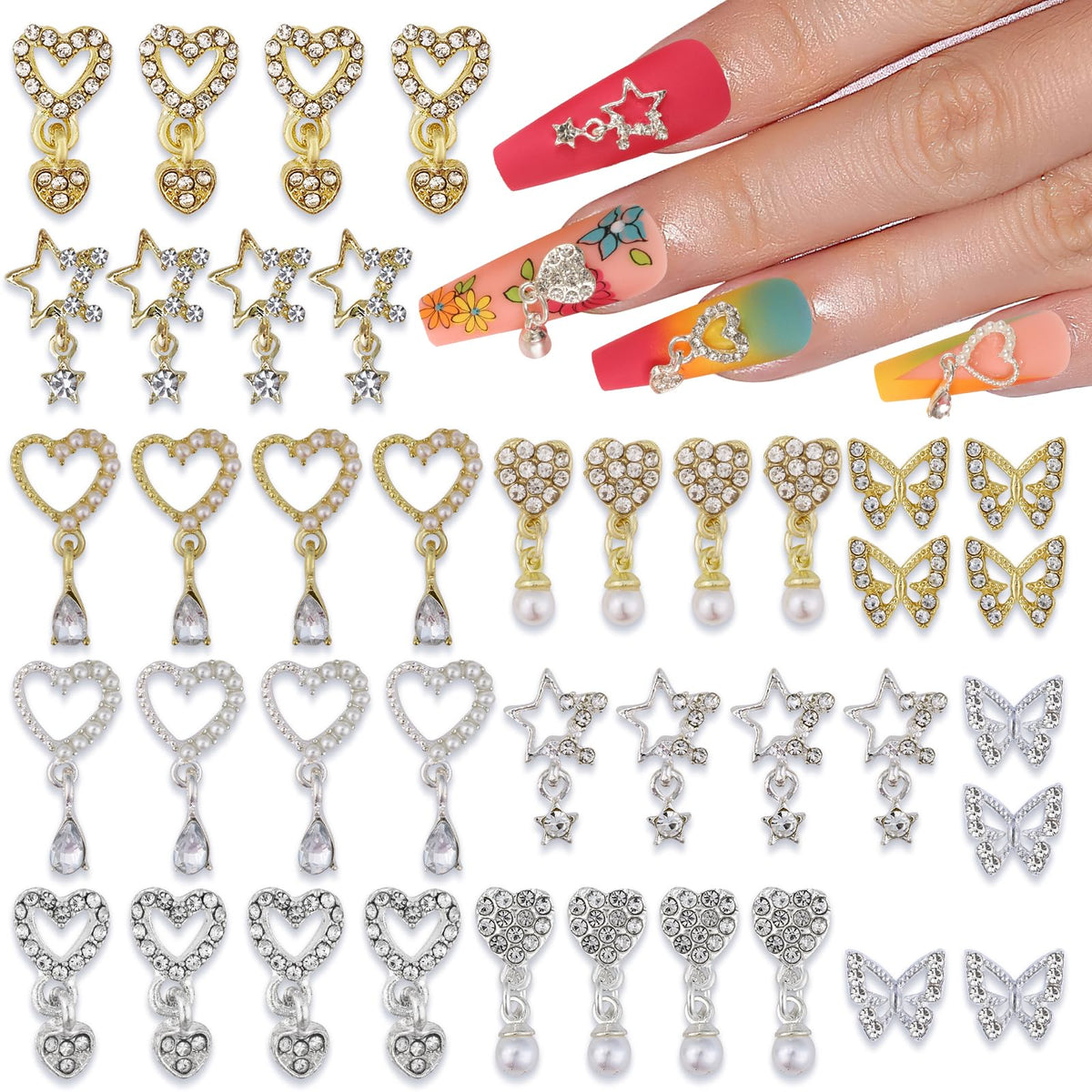 Kikonoke front packaging showing gold and silver charm assortment for versatile designs