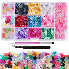 Kikonoke front packaging showing full 780-piece nail charm assortment and tools