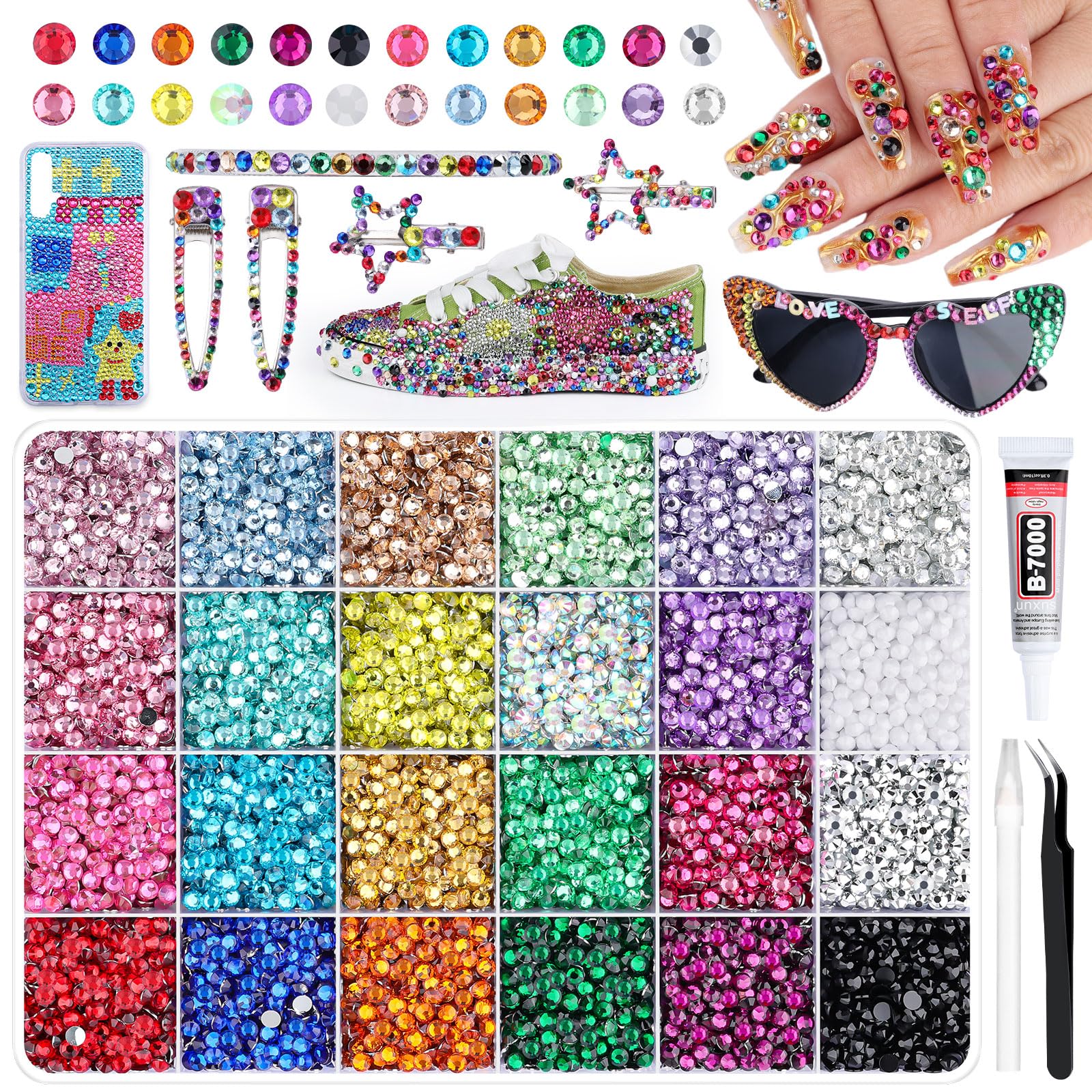 Kikonoke front packaging showing full rhinestone kit and tools for easy crafting