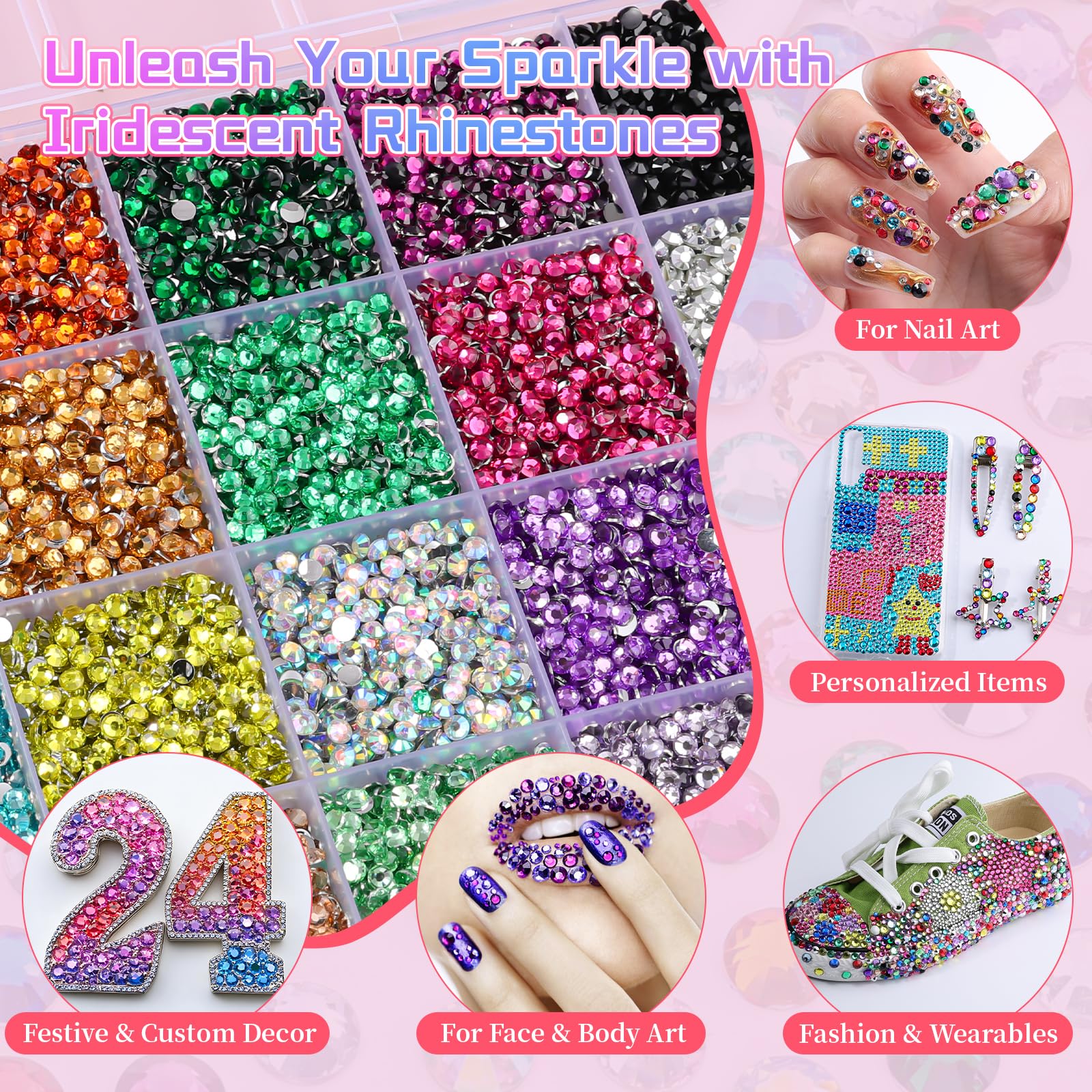 Kikonoke rhinestone texture detail highlighting multi-facet shine and lightweight finish