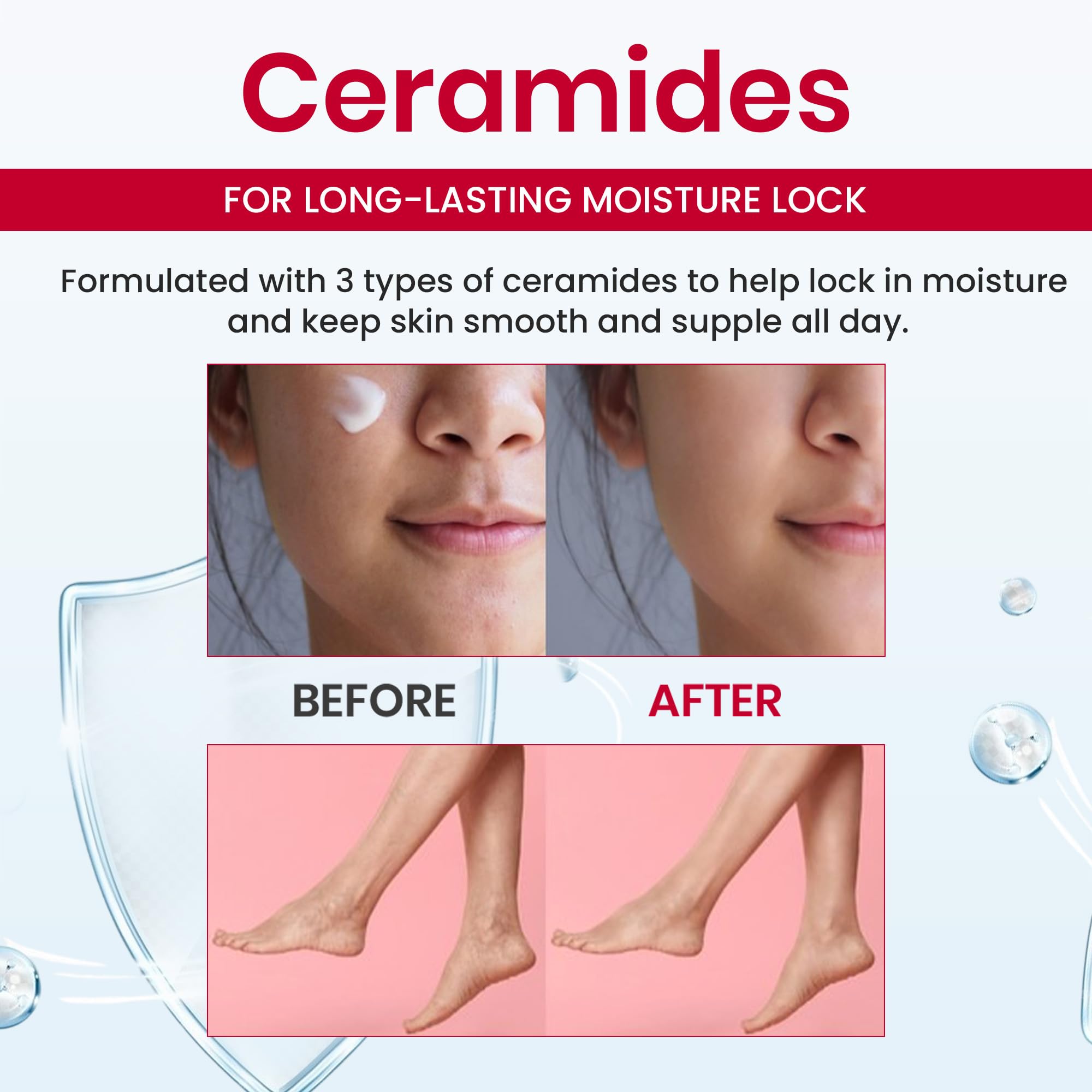 Kikumasamune applied to hands and arm showing smooth hydrated skin