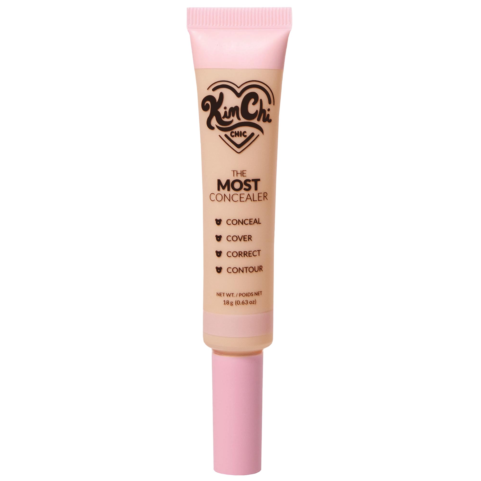 KimChiChic concealer applied under eye demonstrating coverage of dark circles and smooth result