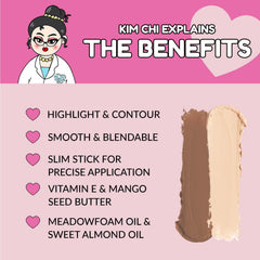 KimChiChic Effn Sculpt being applied to cheek for instant dimension and natural lift