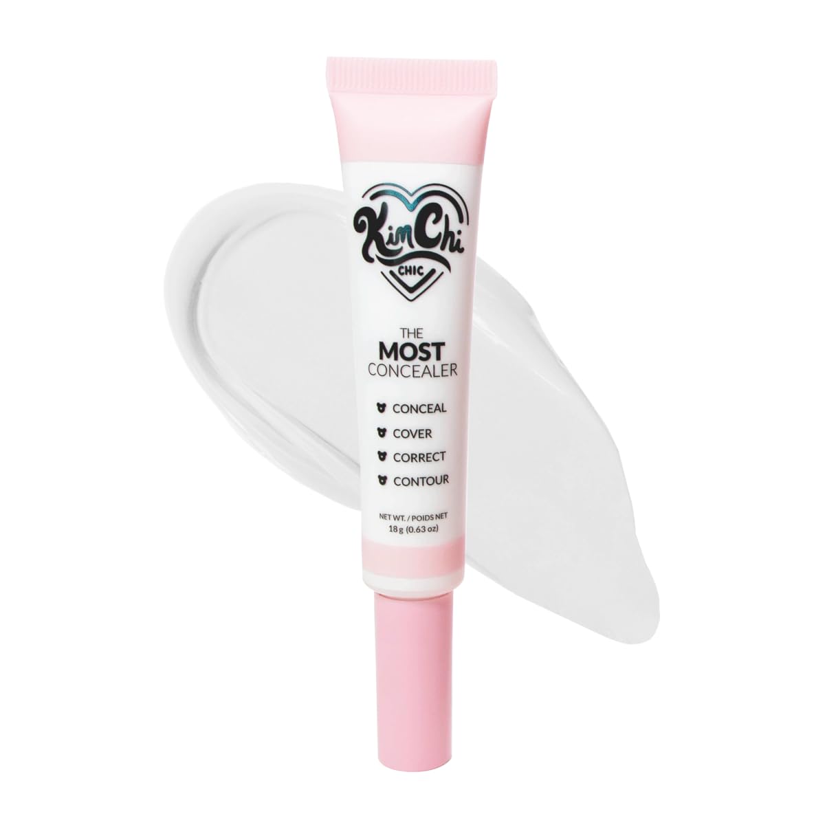 KimChiChic concealer front packaging showing product and shade benefits