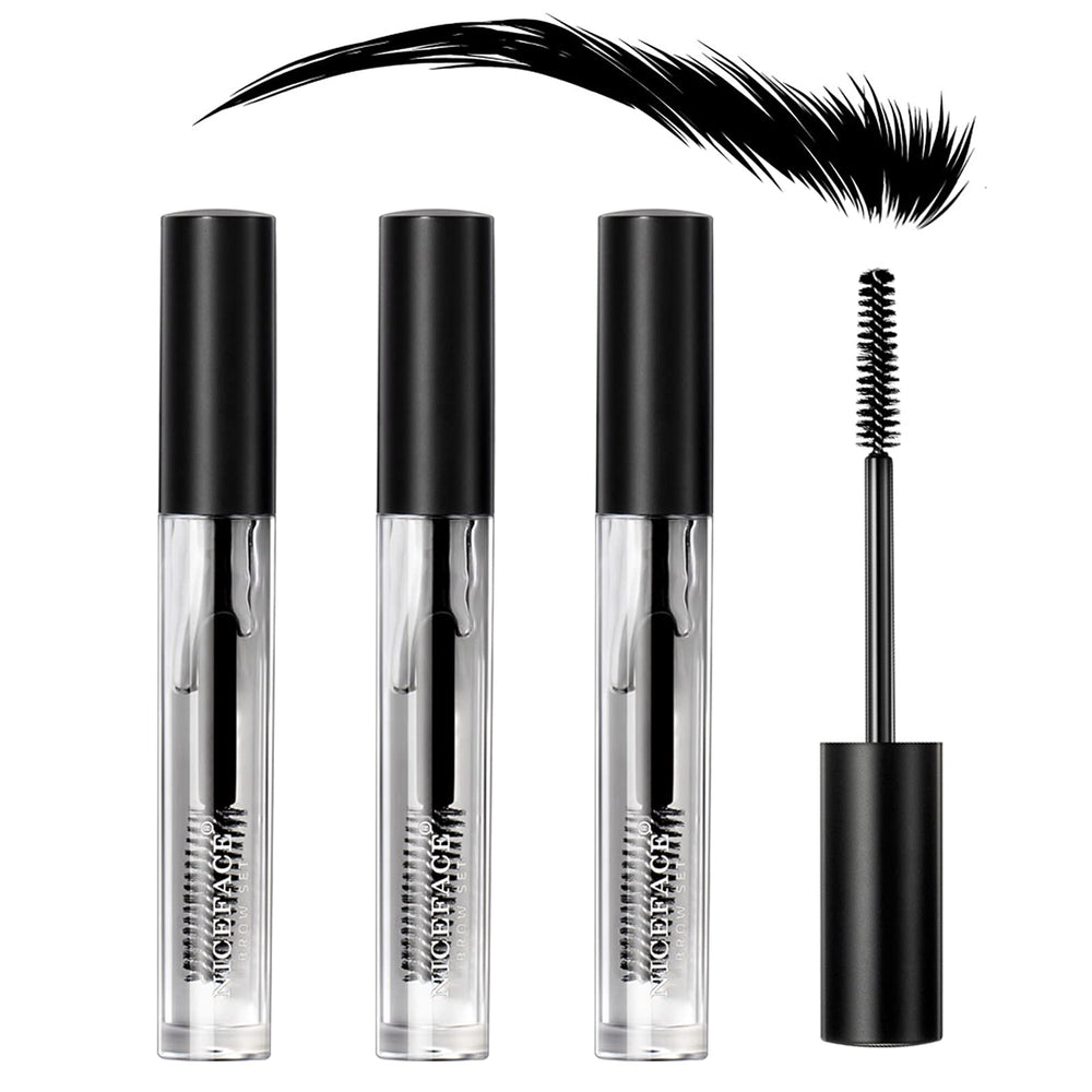 KIMIEYE front packaging showing three clear brow gel tubes and brand benefit