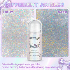 KIMIEYE on cheekbone illustrating concentrated shimmer for stage benefit