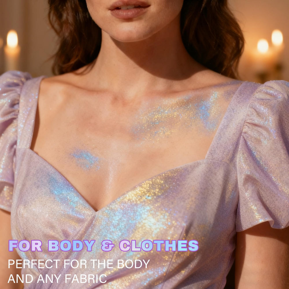 KIMIEYE worn by festival model highlighting long-lasting shimmer benefit