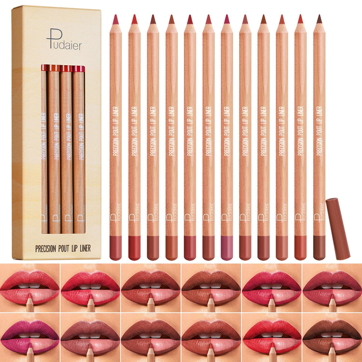 KIMIEYE front packaging showing all 12 shades and benefits