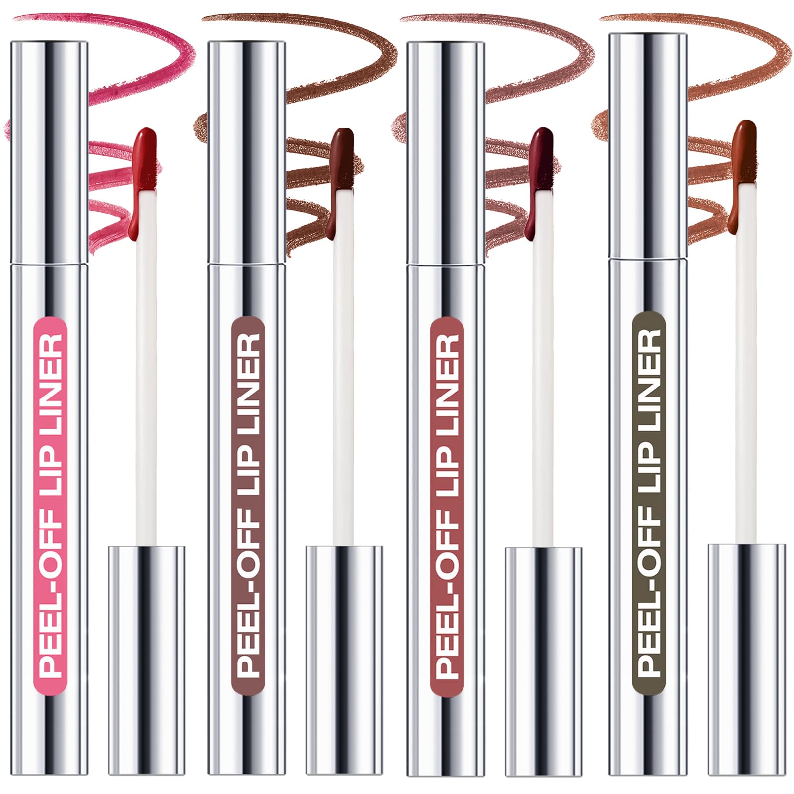 KIMIEYE front packaging showing four peel off lip liner tubes clearly