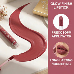 KIMIEYE glossy lip texture close-up showing hydrated luminous finish
