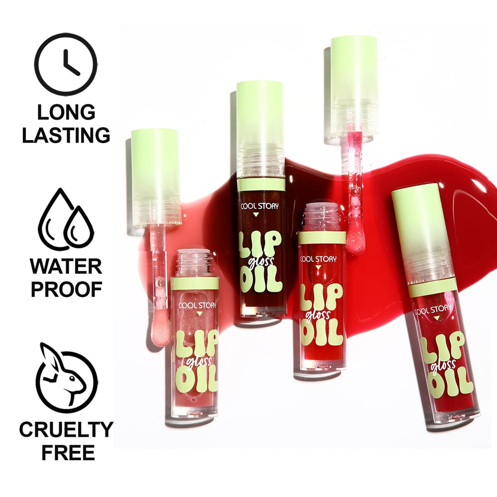 KIMIEYE lip oil sheen on lips showing luminous finish and plumping effect