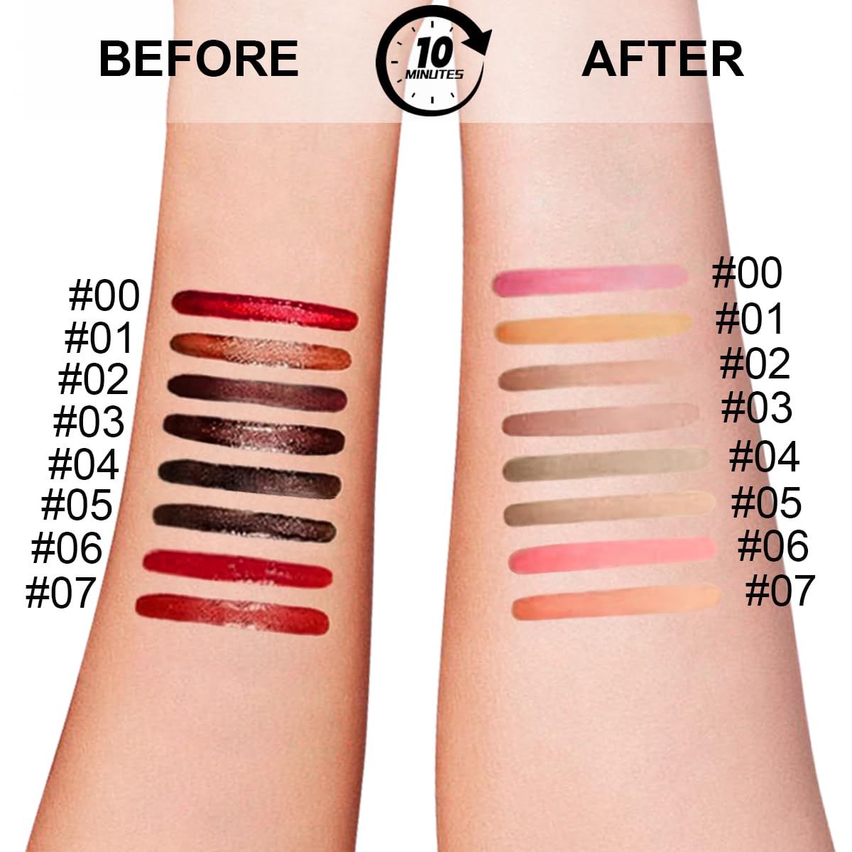KIMIEYE three shade swatches on wrist showing color range and blendability