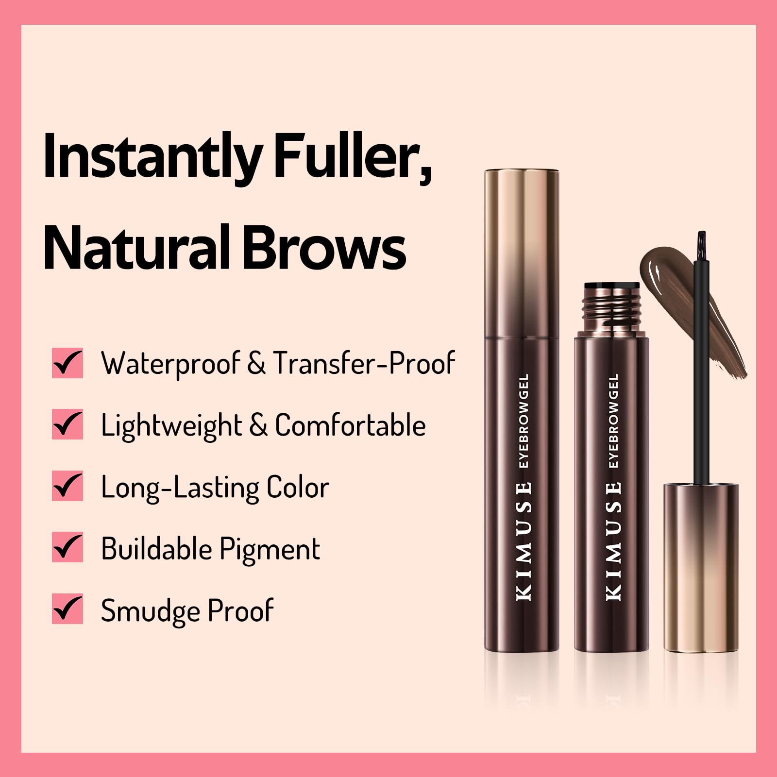 KIMUSE angled applicator close-up for precise, hair-like strokes