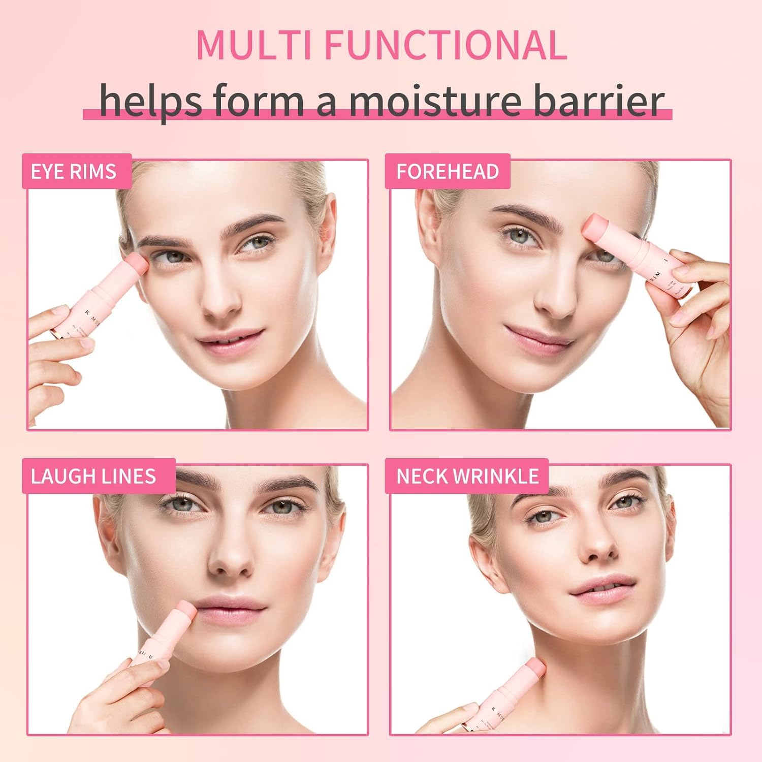 KIMUSE applied to lips in use, quick soothing hydration benefit