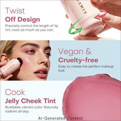 KIMUSE soft wash on eyelid illustrating versatile multi-use tint and subtle shimmer