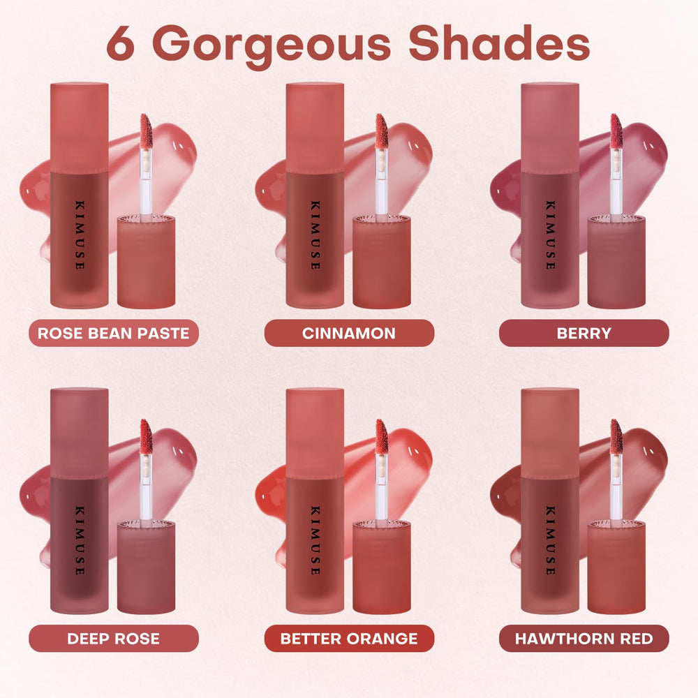 KIMUSE on model in daylight demonstrating natural glossy color payoff