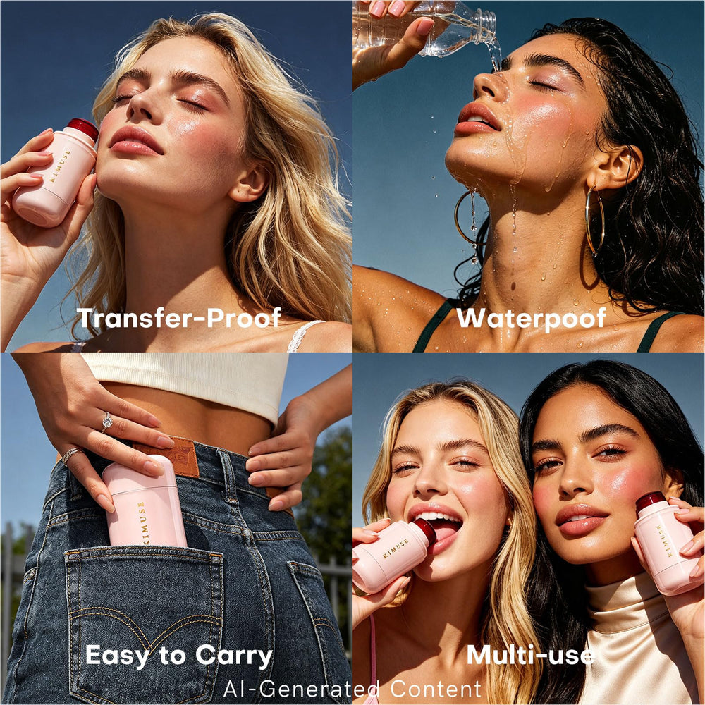 KIMUSE stick held next to fingers showing scale and convenient travel-friendly size