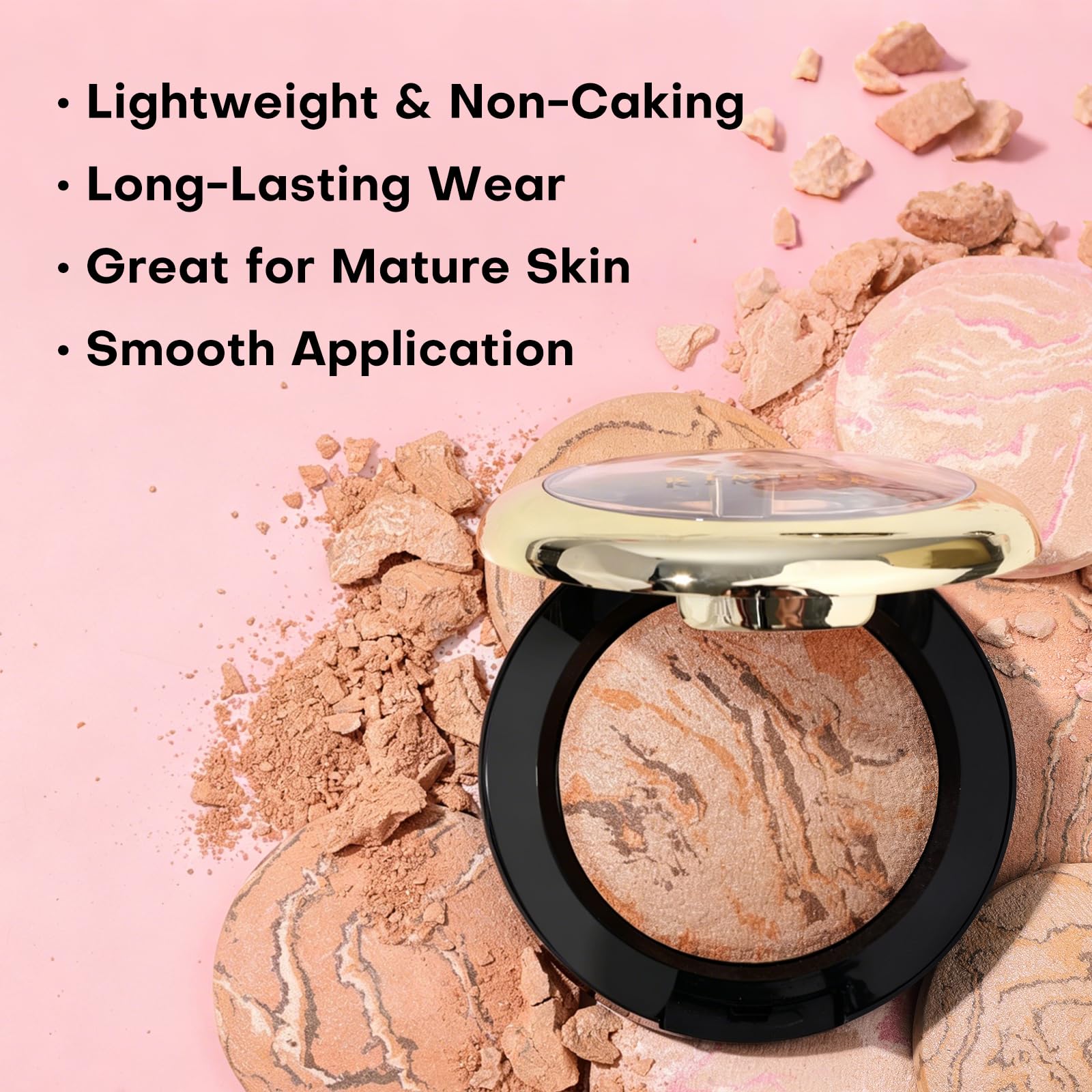 KIMUSE powder texture close-up reveals silky finish and blendable pigments