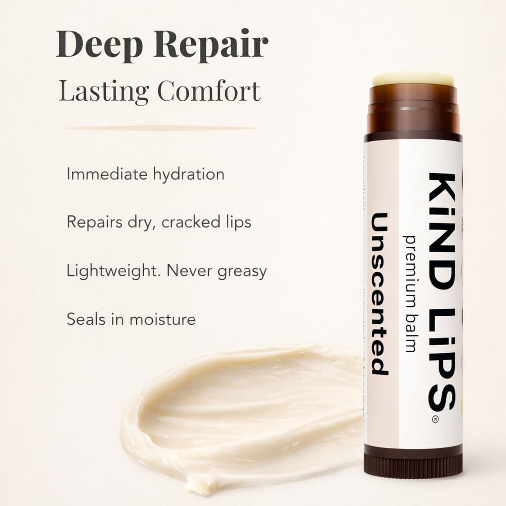 Open Kind Lips tube and cap detail for easy, mess-free dispensing