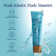 Kind Science cleanser on bathroom counter as part of evening routine for calm skin