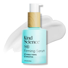 Kind Science Firming Serum bottle front view showing clean packaging and benefits