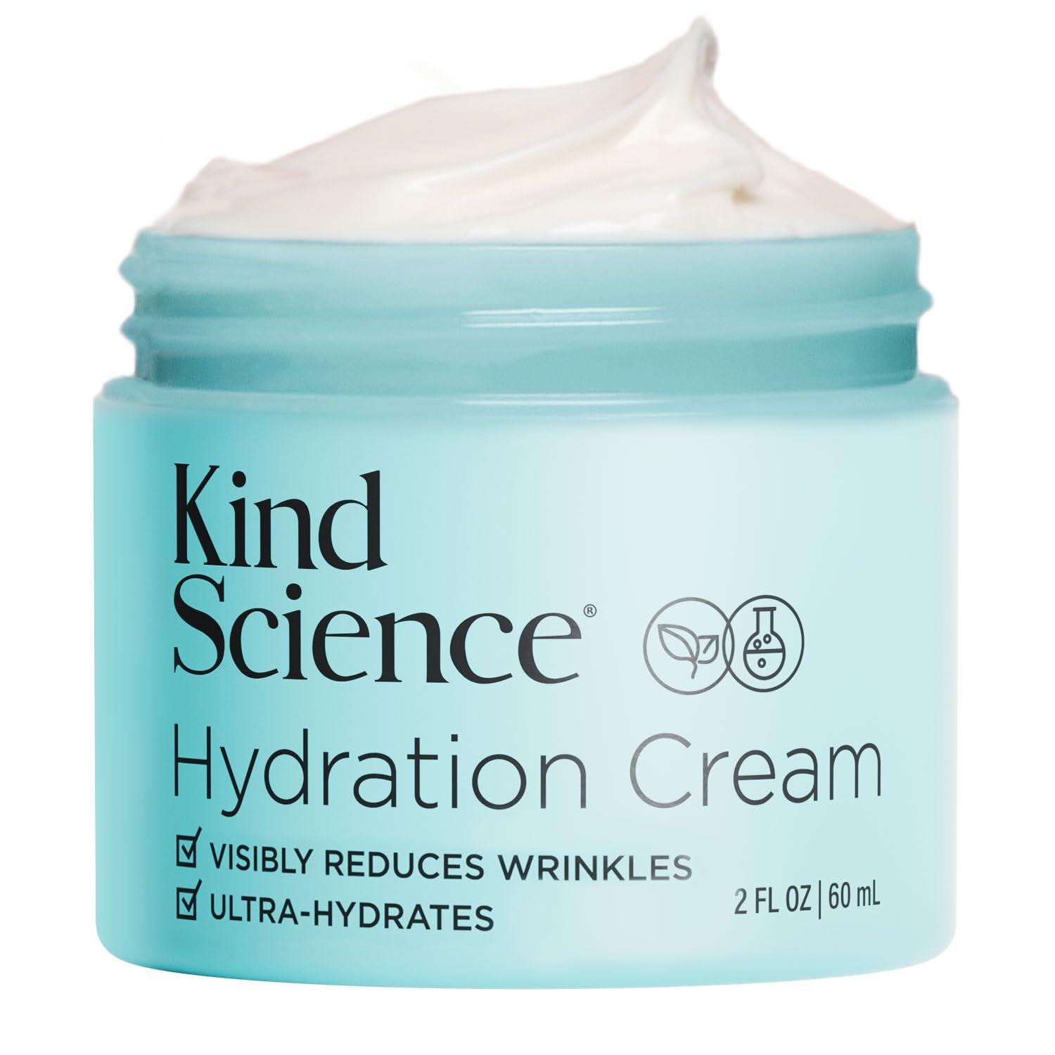 Kind Science jar front view showing clean packaging and moisturizing benefit