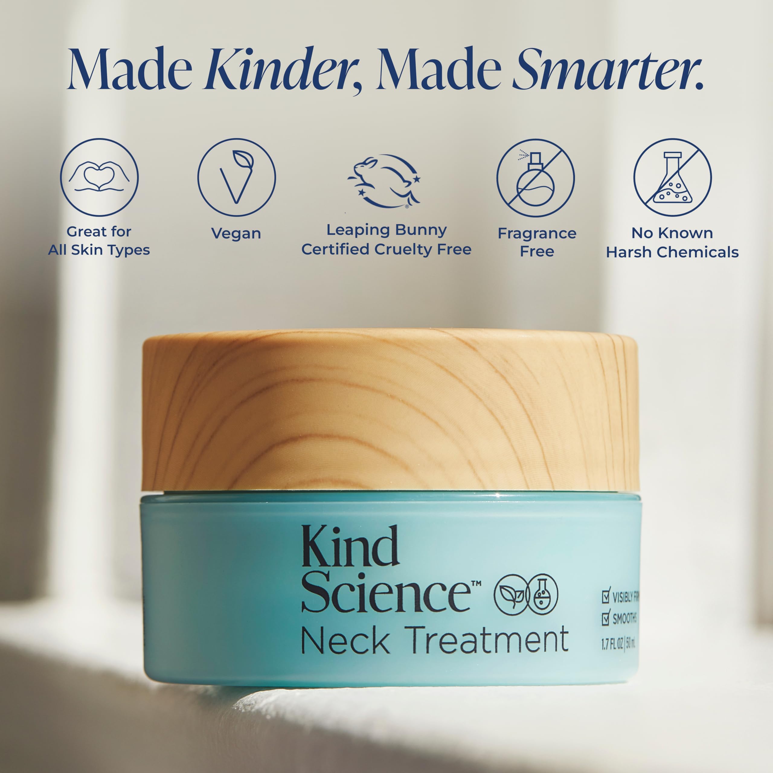Kind Science label detail showing fragrance-free and cruelty-free benefits