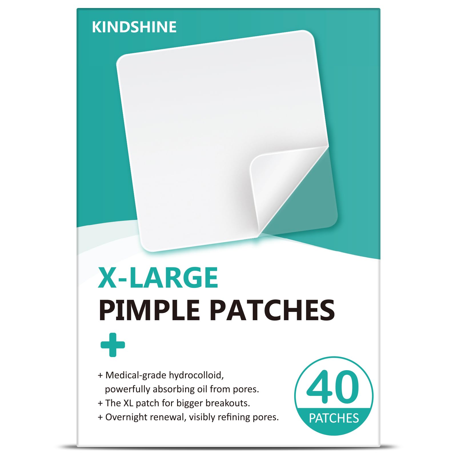 kindshine front packaging showing extra-large acne patch benefits