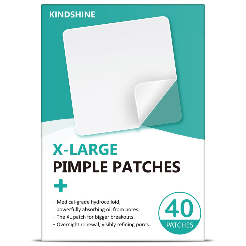 kindshine front packaging showing extra-large acne patch benefits