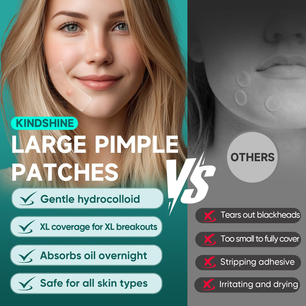 kindshine patch worn under makeup showing near-invisible wear benefit