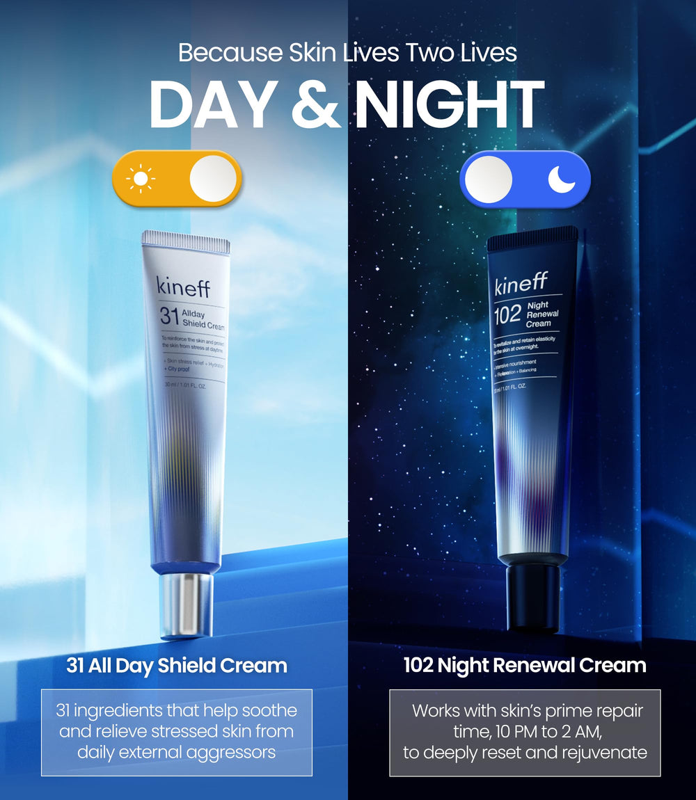Kineff 102 night cream rich texture close-up, nourishing overnight moisture