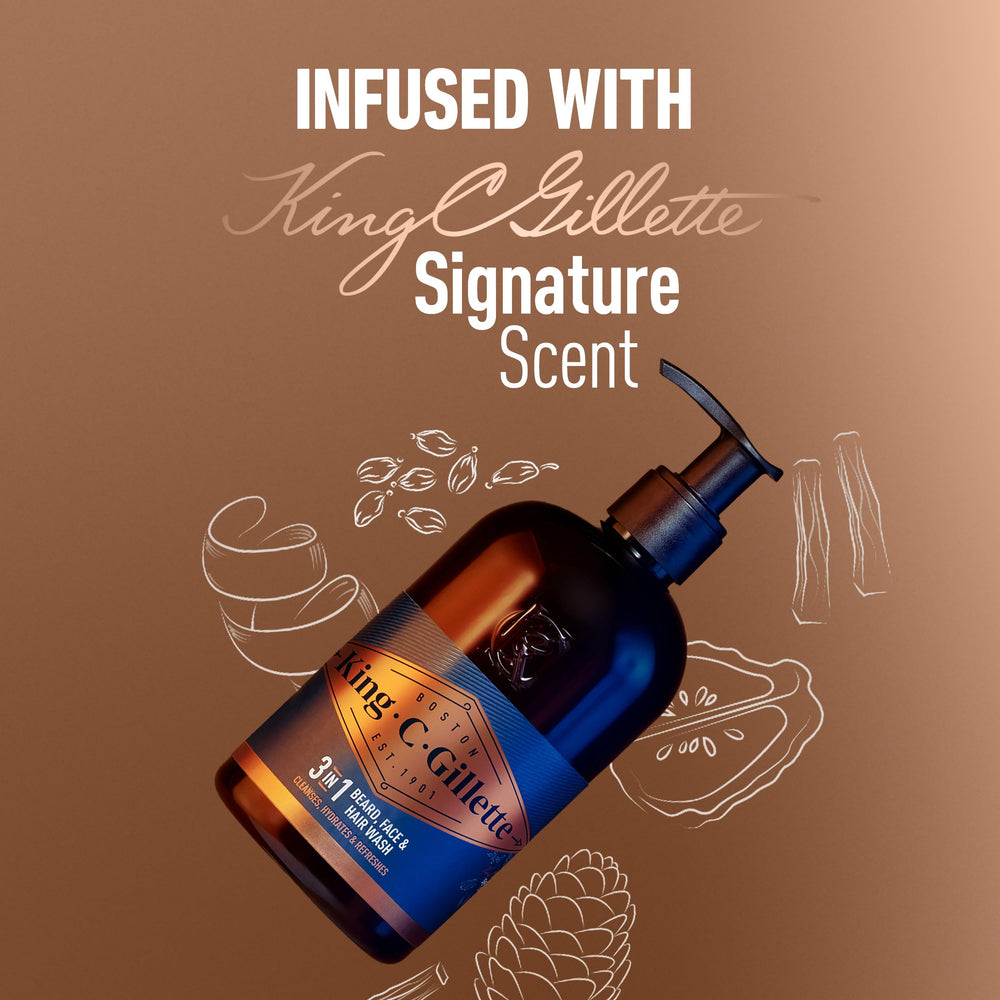 King C. Gillette argan and avocado oils visual highlighting nourishing benefits