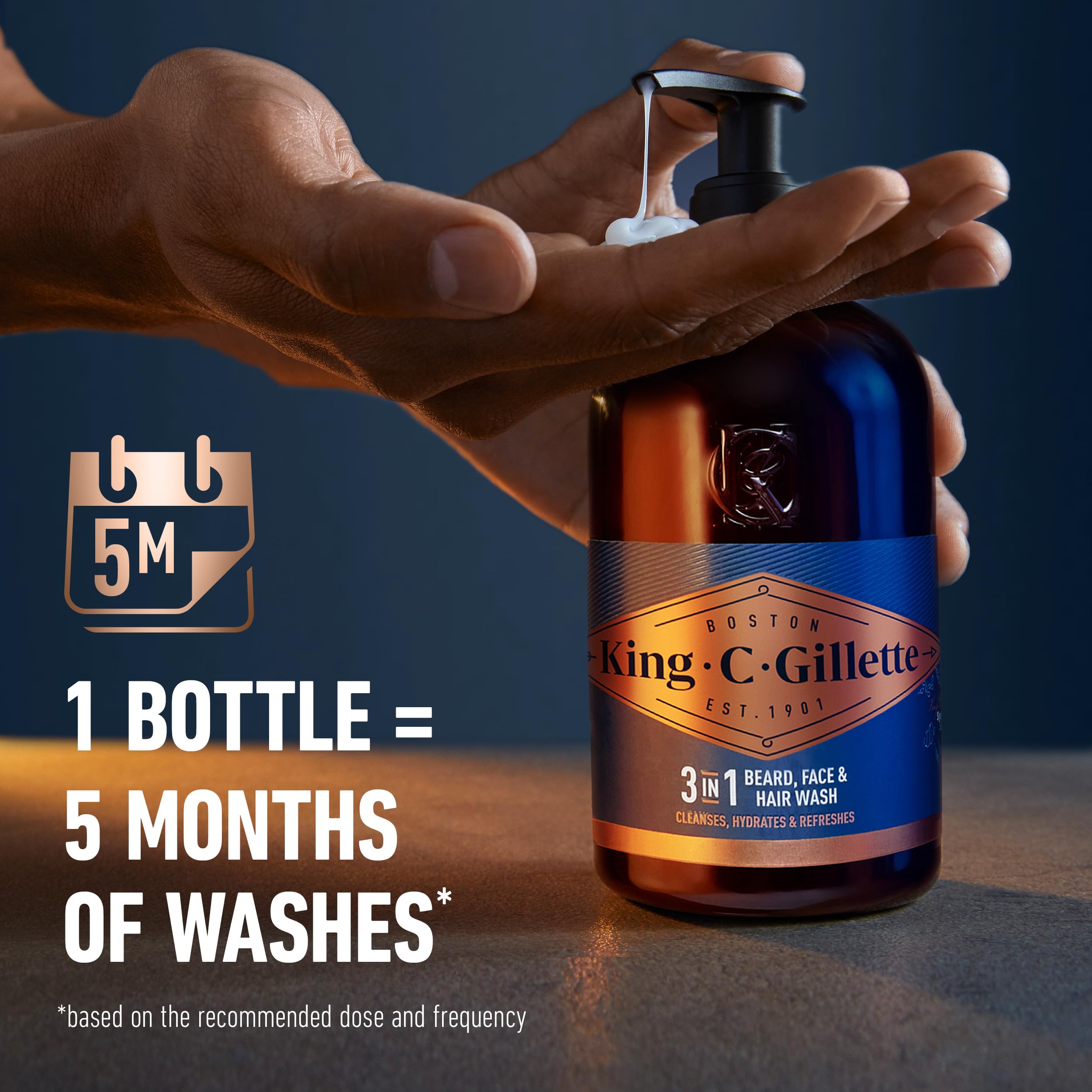 King C. Gillette bottle next to ruler showing the 11.8 oz size