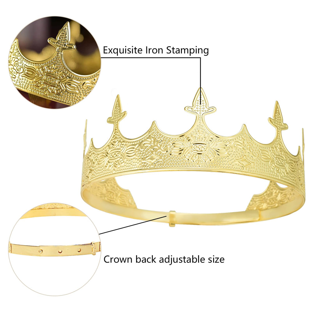 Generic king crowns on model at a party demonstrating bold costume presence