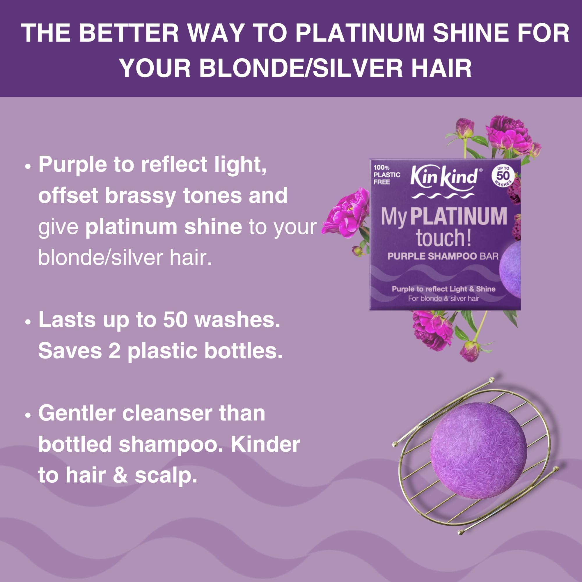 KinKind shampoo bar side profile showing size, weight and long-lasting use benefit