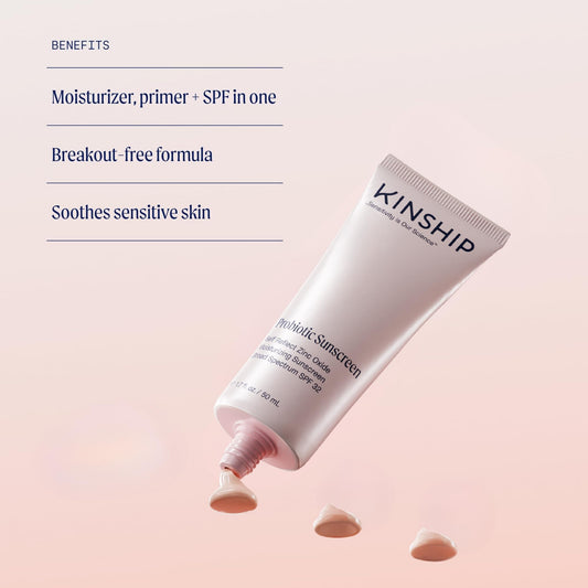 Kinship cream texture close-up demonstrating lightweight blendability