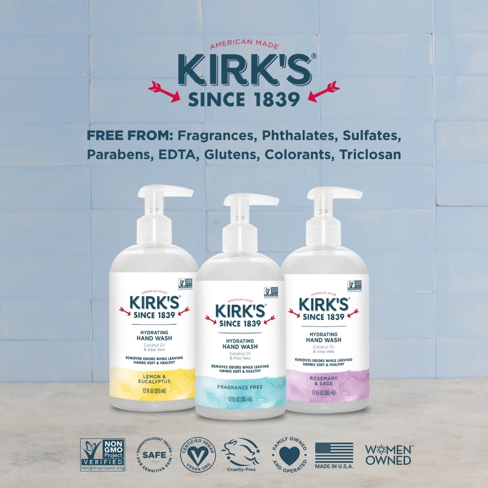 Kirk's bottle styled with coconut and aloe illustrating natural formula
