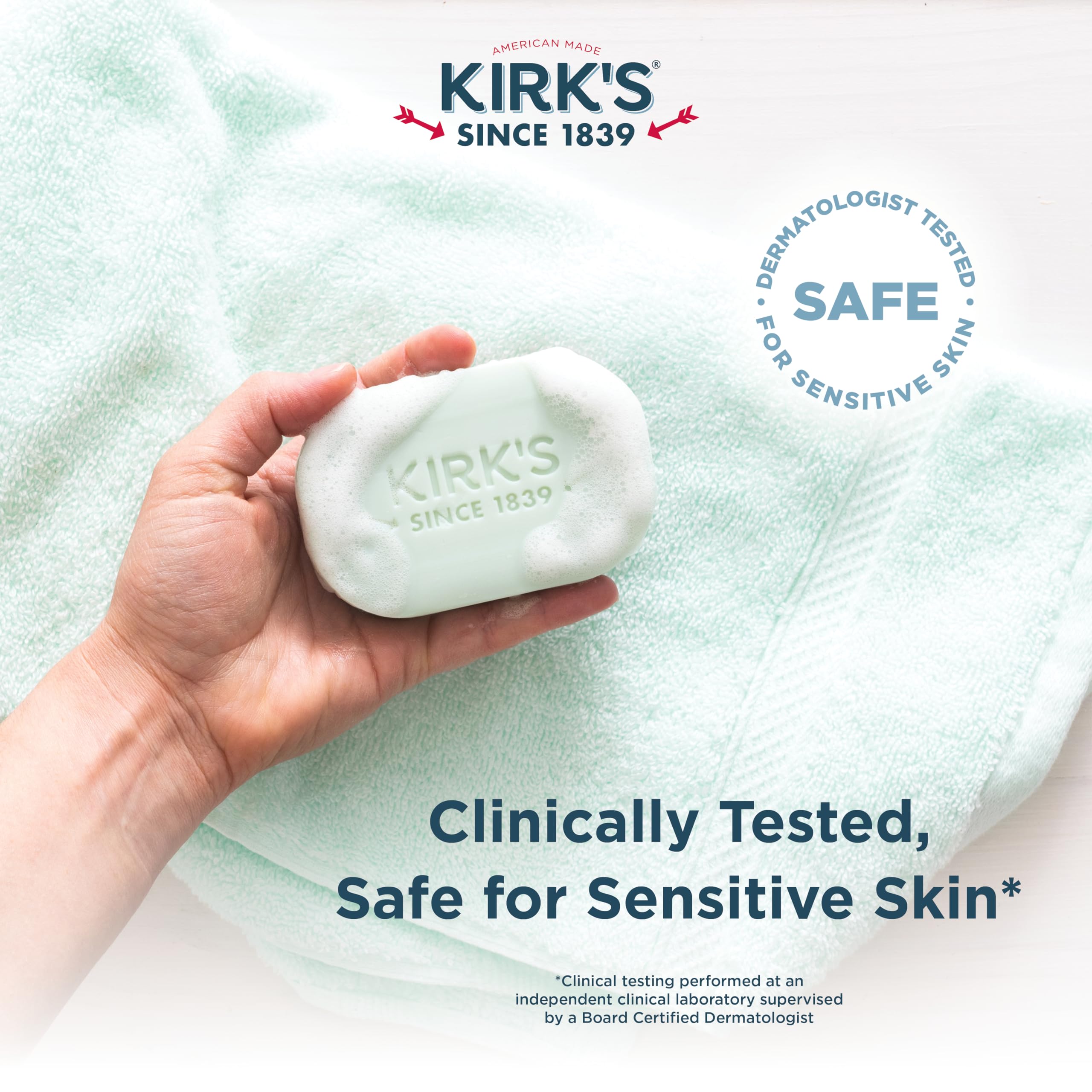 Kirk's aloe vera gel and coconut suggesting natural ingredients and soothing benefit