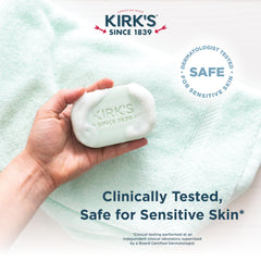 Kirk's aloe vera gel and coconut suggesting natural ingredients and soothing benefit