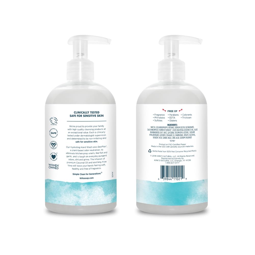 Kirk's pump close-up producing creamy lather for gentle cleaning