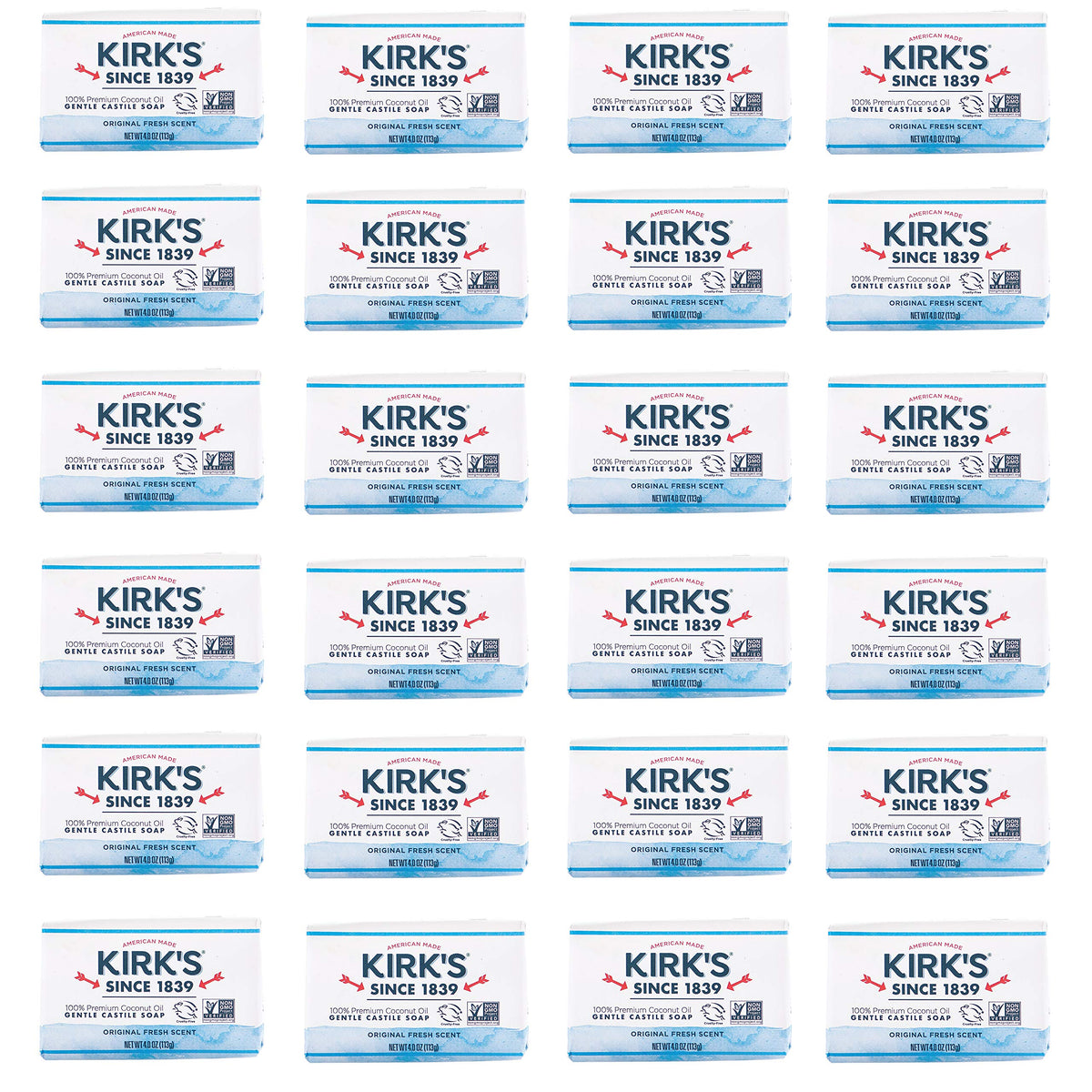 Kirk's front packaging showing brand and fresh scent benefits
