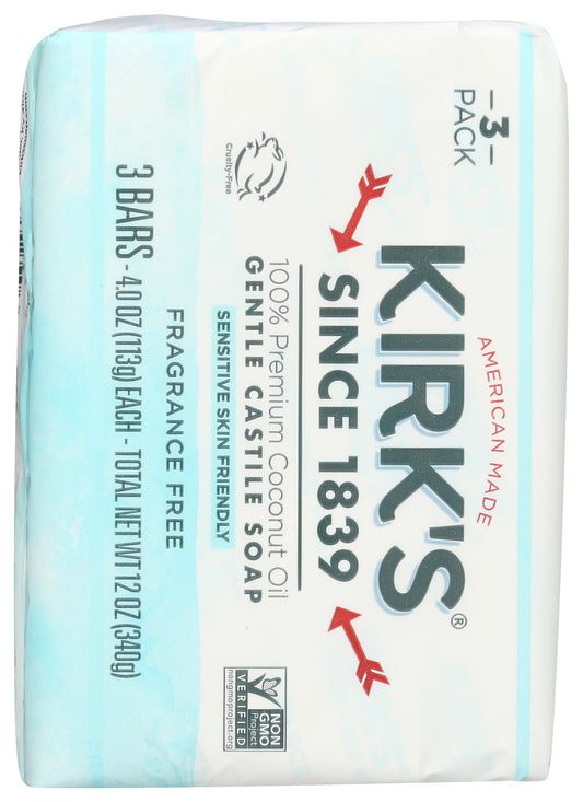Kirk's single 4 oz bar front view highlighting size and clean design