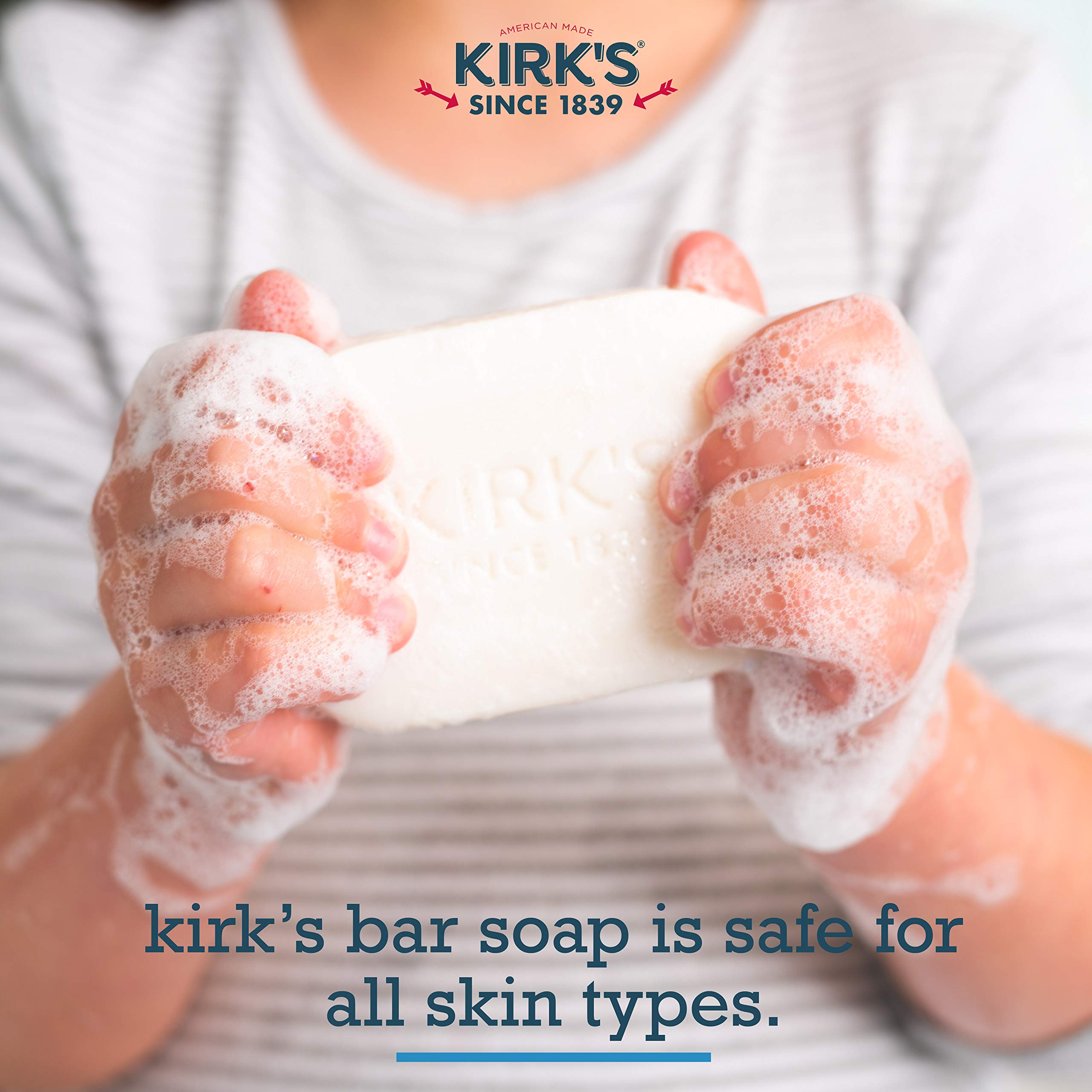 Kirk's close-up texture and lather showing gentle cleansing benefit