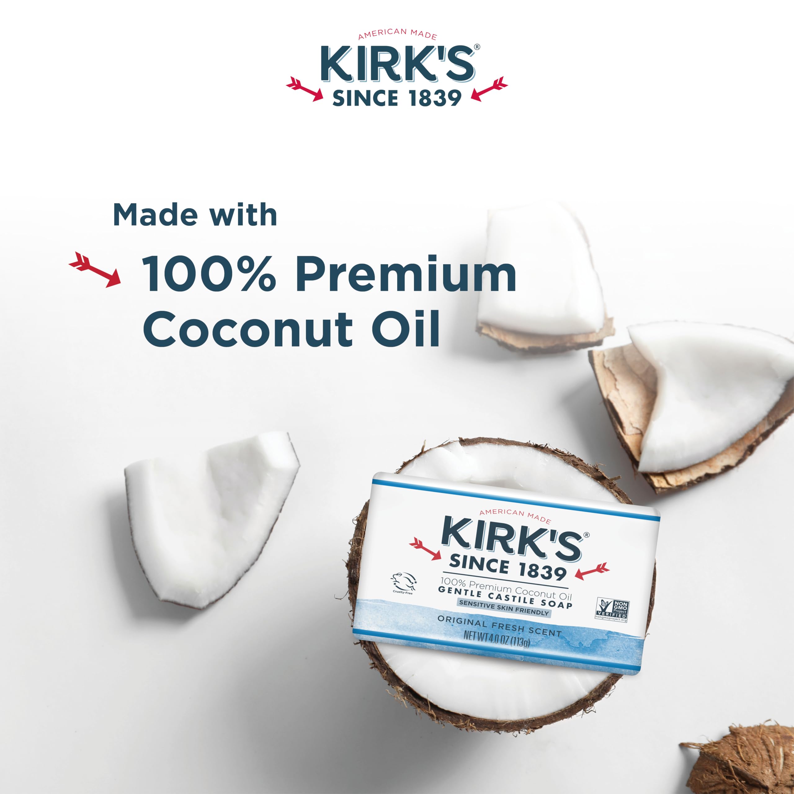 Kirk's soap producing rich foam in hand for effective gentle cleansing