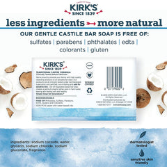 Kirk's Castile being used to wash hands showing gentle foam and thorough cleaning action