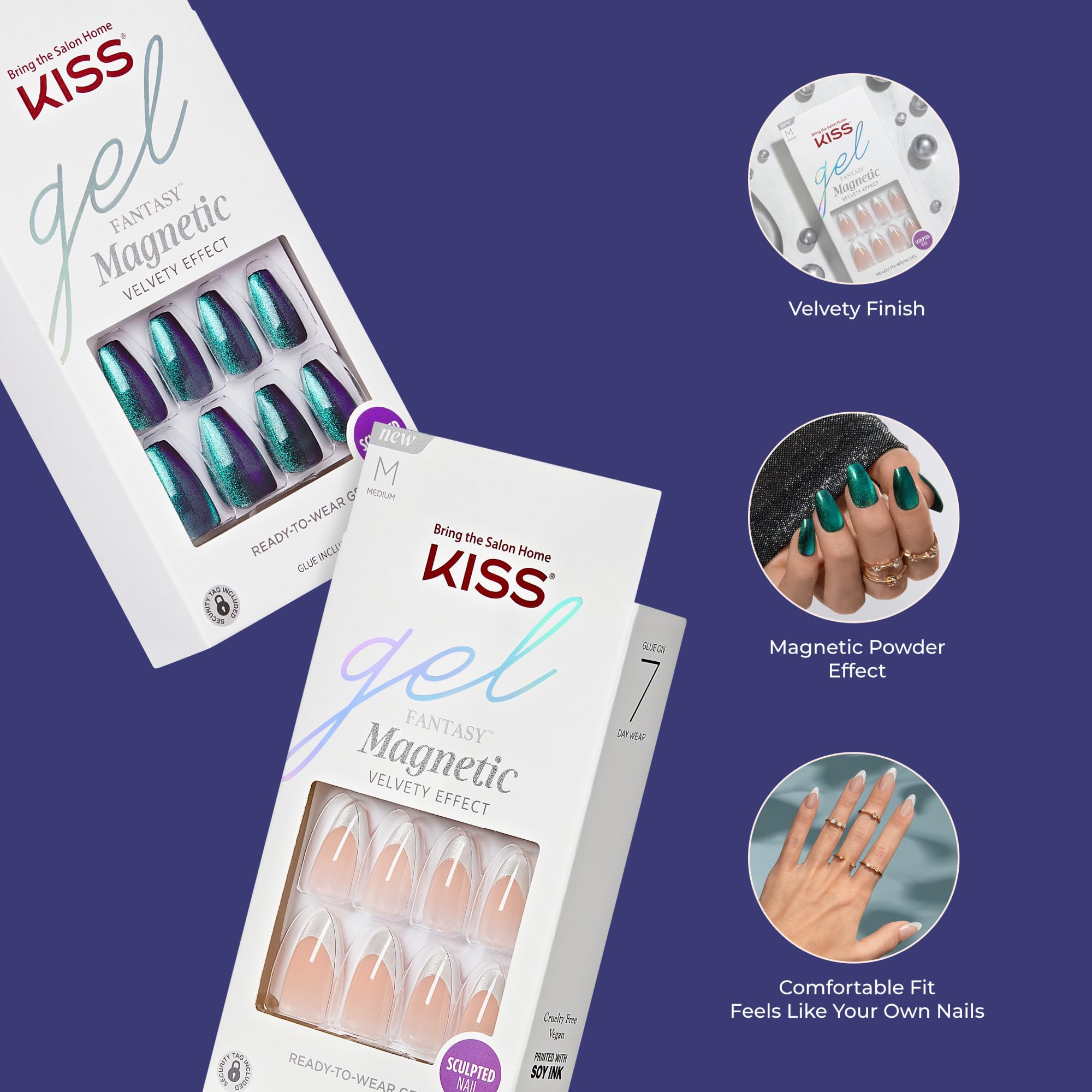 KISS spread of 28 nails displaying multiple sizes for better fit